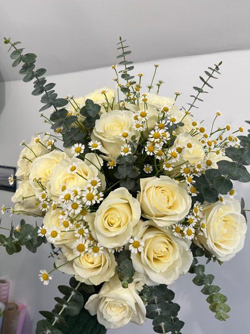 Bouquet de roses blanche